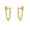 Crystal Chain Studs Gold