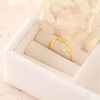 Moonflower Moonstone Ring Gold