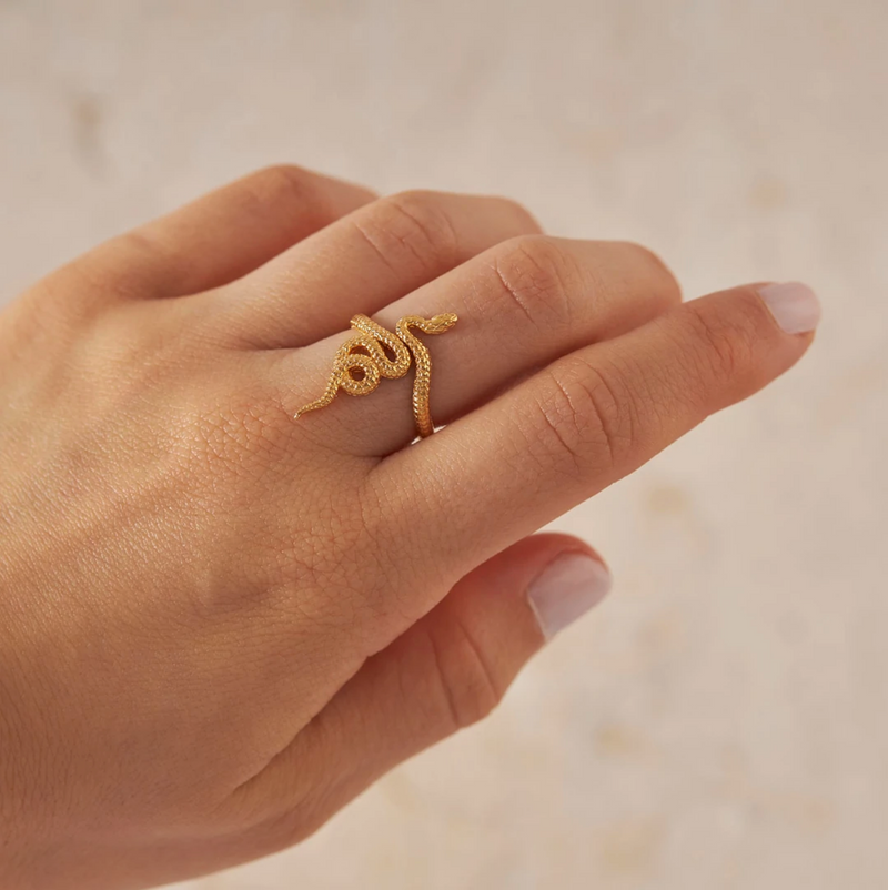 Sacred Serpent Ring Gold