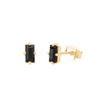 Baguette Stud Earrings - Black Spinel