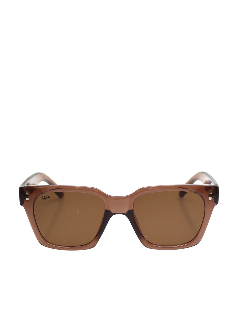 Bring a timeless edit to your look with the square framed Anvil sunglasses by Reality Eyewear in a mocha coloured frame