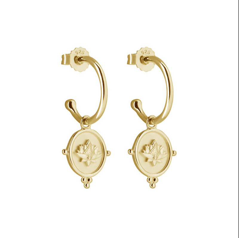 18 karat gold plate hoop earrings