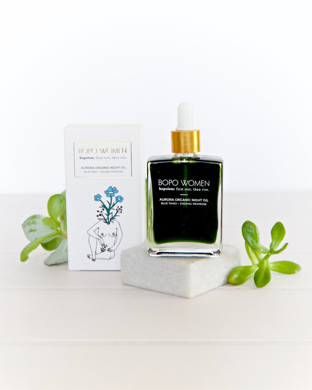 Aurorra organic night oil by bopo skincare is a deeply hydrating essential oil infused