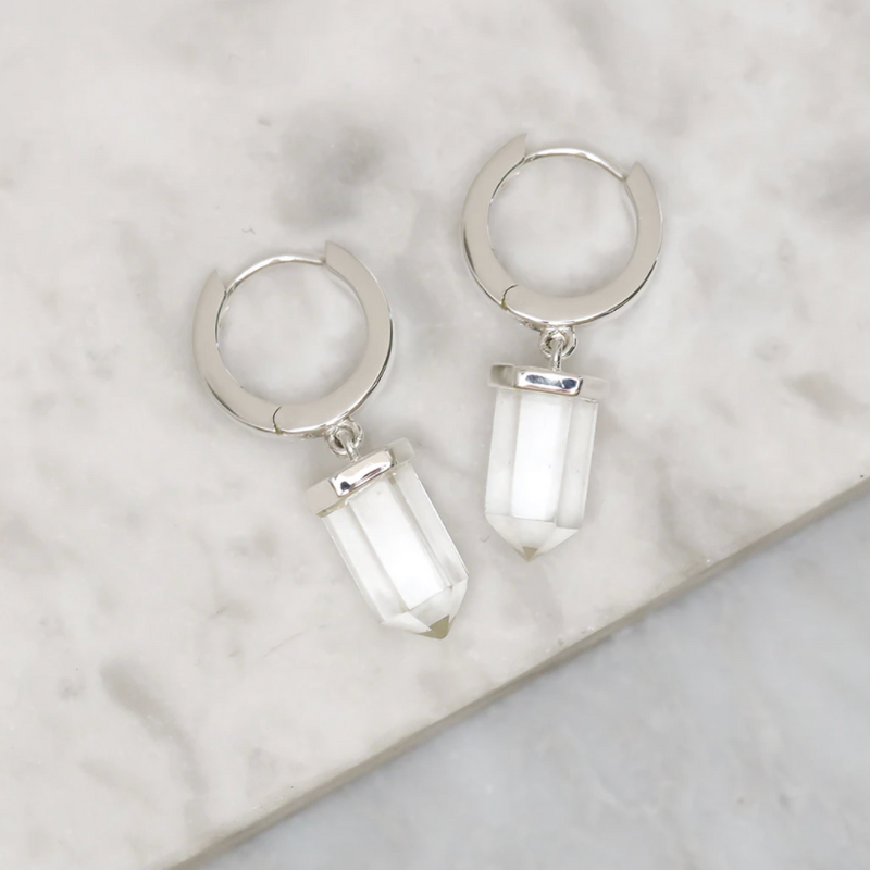 Crystal Drop Huggie Earrings