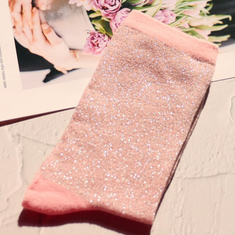 pink sparkle glitter socks by jipsi cartel