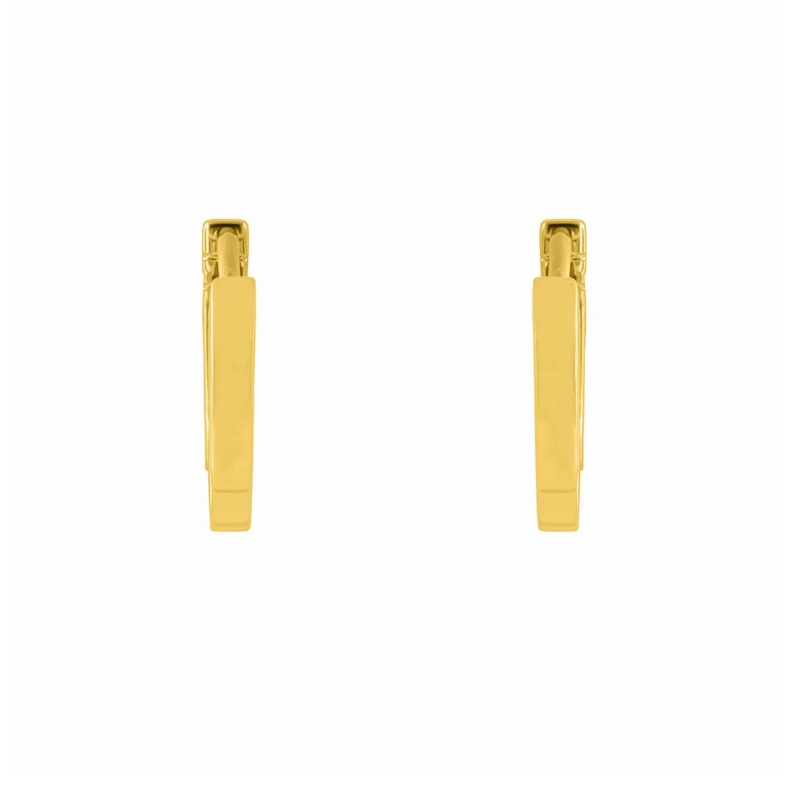 Gold Square Huggie Earrings