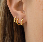 Gold Square Huggie Earrings