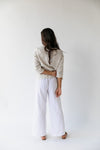Full length wide leg white linen pants by Jipsi Cartel