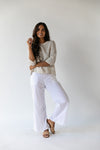 Full length wide leg white linen pants by Jipsi Cartel