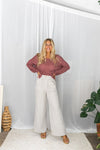 The Jude Linen pants by Little Lies are a button and fly closure with and elastic back and wide leg