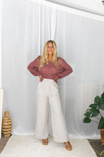 The Jude Linen pants by Little Lies are a button and fly closure with and elastic back and wide leg