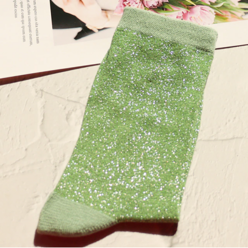 green sparkle glitter socks by jipsi cartel