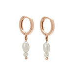 Double Pearl Huggie Earrings