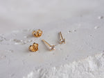 3mm White Topaz Studs