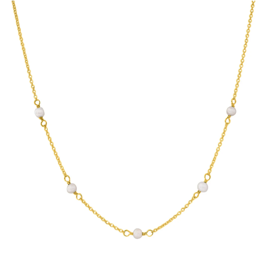 a fine gold pearl necklace by midsummer star jewellery