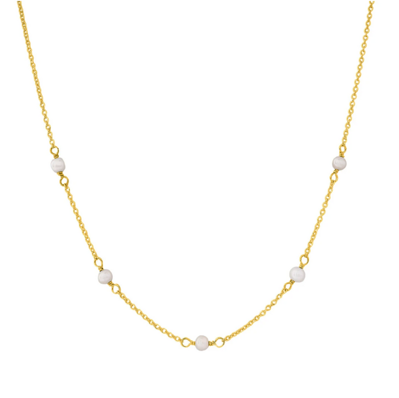 a fine gold pearl necklace by midsummer star jewellery