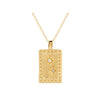 Murkani's 18 Karat yellow gold plated rectangle Into The Light Necklace.