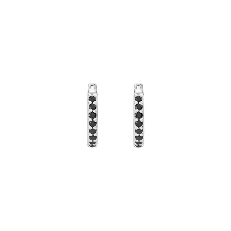 11mm Silver Spinel Huggie Earrings