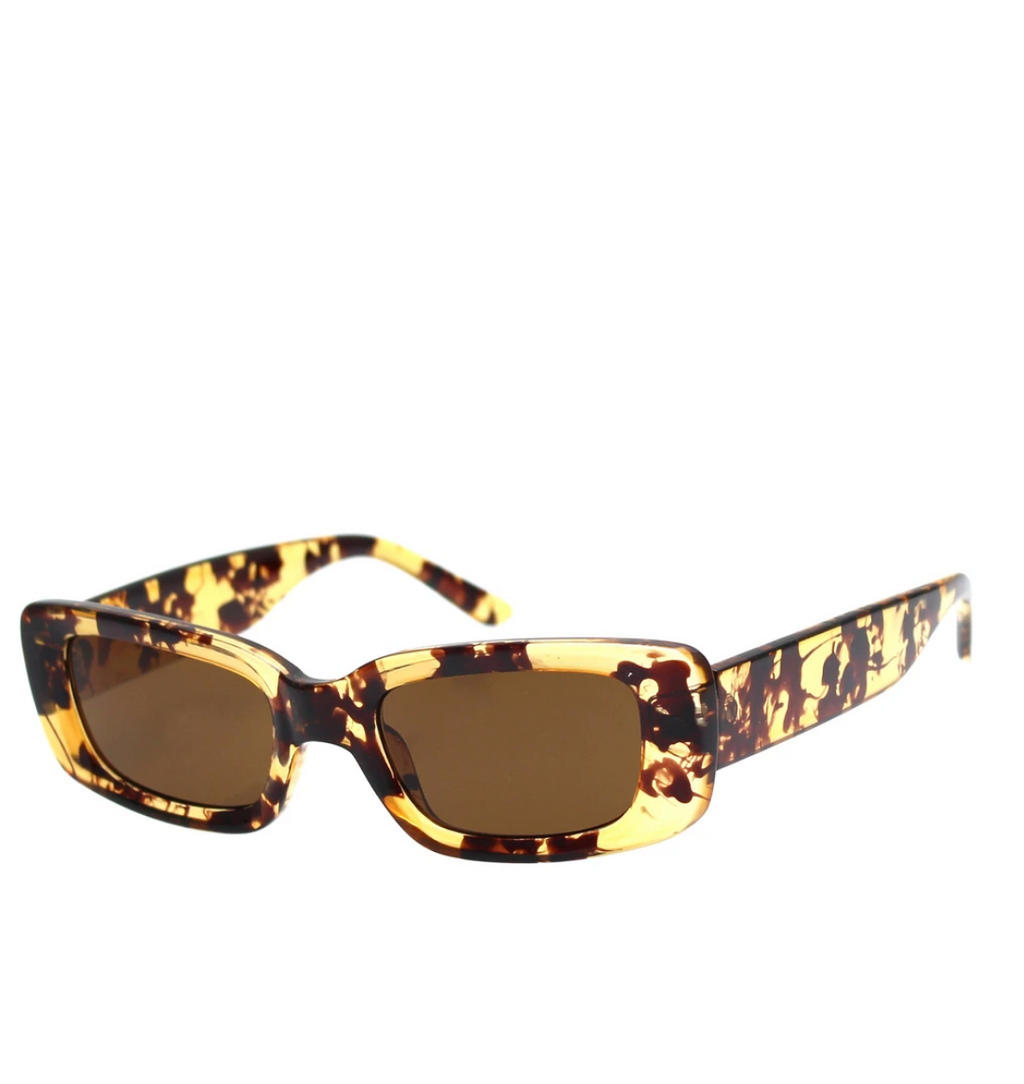 polarised sunglasses with a honey turtle coloured frame