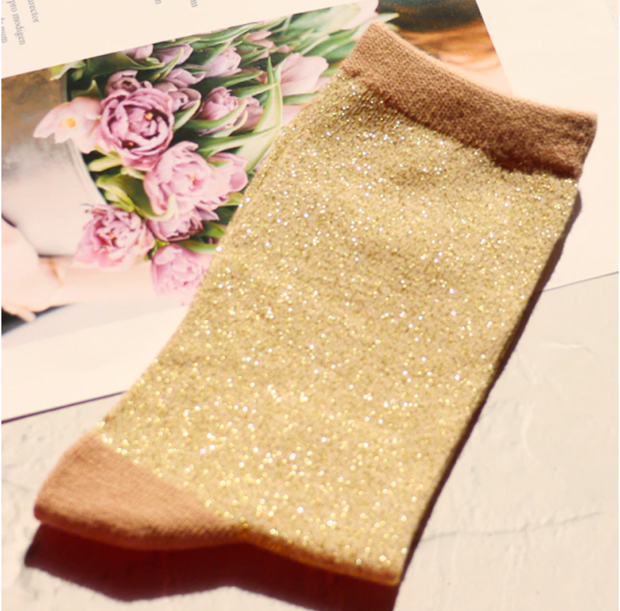 gold dust sparkle glitter socks by jipsi cartel