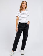 The Barkly jeans by Foxwood are a comfortable cotton stretch mid rise vintage black jean