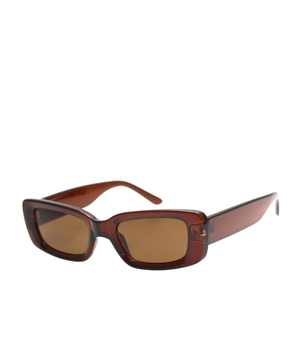 polarised sunglasses with a chocolate coloured frame