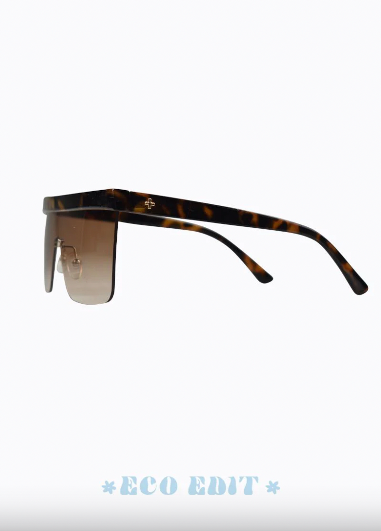 domino shield sunglasses by peta and jain in tortoise