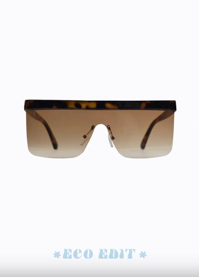 domino shield sunglasses by peta and jain in tortoise