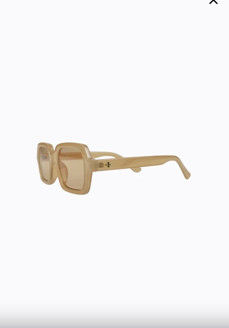 nude oversized square elise sunglasses by peta and jain with honey lenses