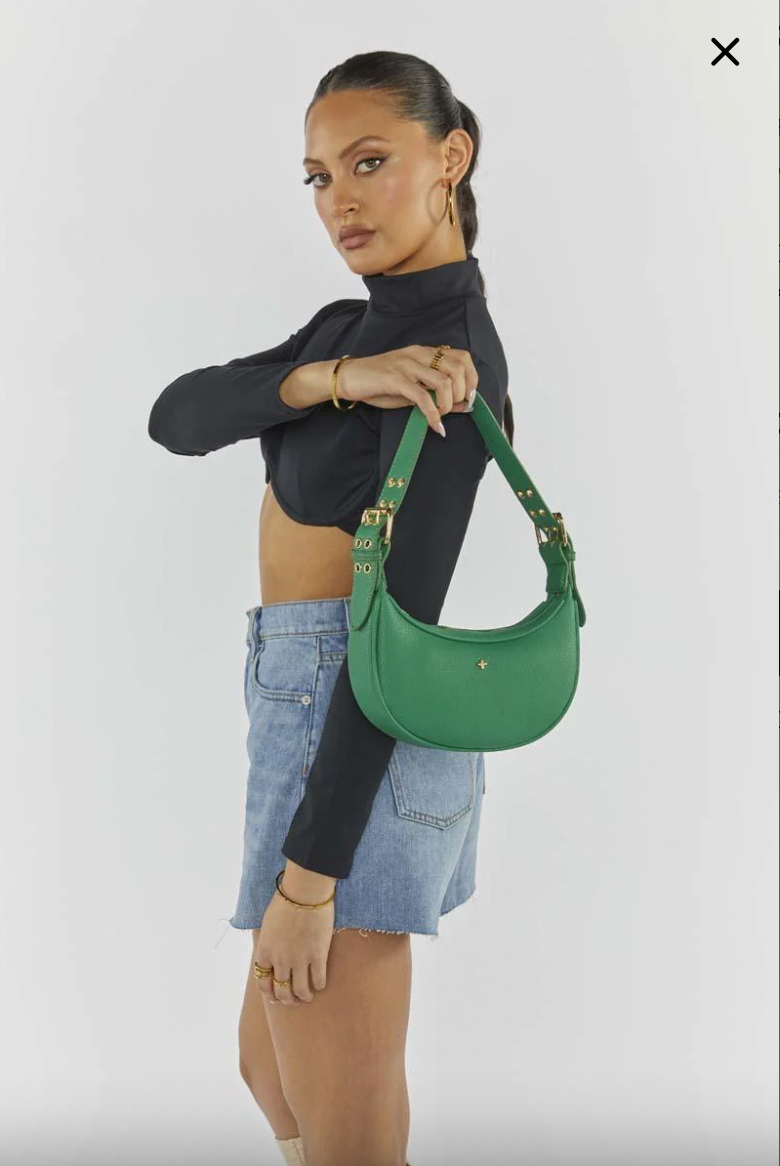 the lolita shoulder bag by peta and jain is. made from recycled vegan leather