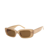 polarised sunglasses with a nude coloured frame