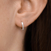 Sterling Silver Micro Square Huggie Earrings by Midsummer Star Jewellery online at jipsi Cartel