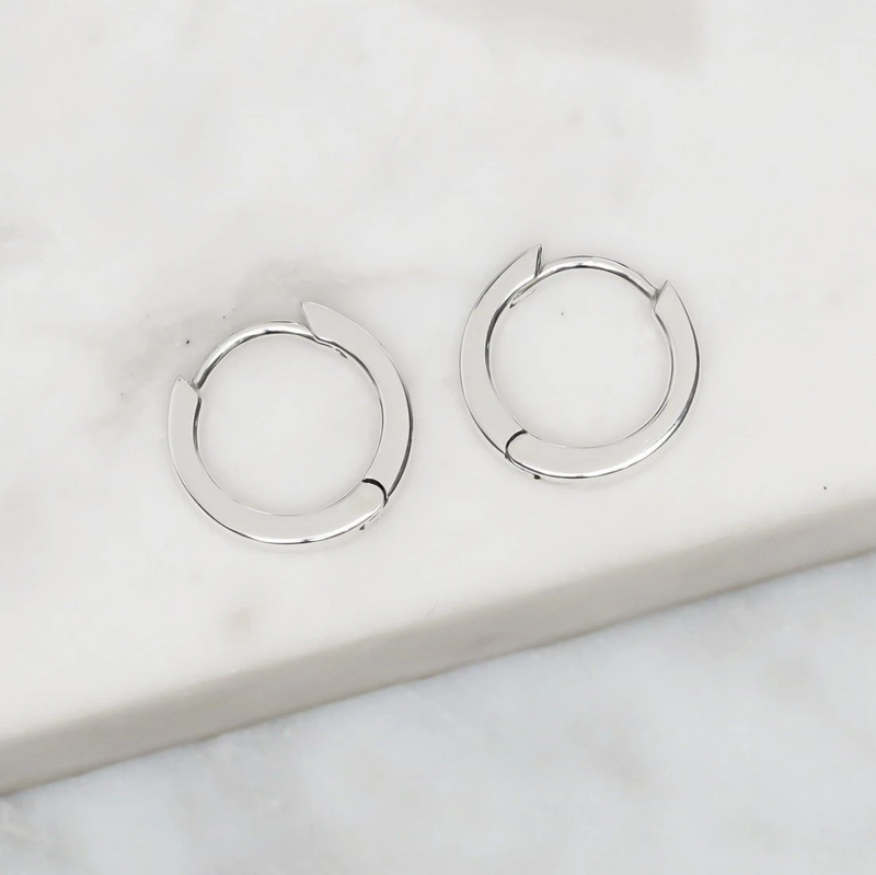 Sterling Silver Micro Square Huggie Earrings by Midsummer Star Jewellery online at jipsi Cartel